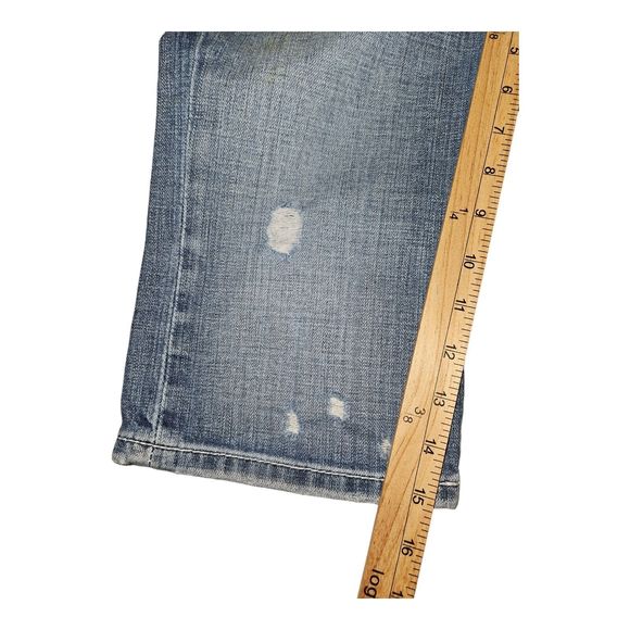 BKE Sabrina Shorts Women's 26 Bermuda Low Rise Blue Denim Embroidered Distressed - Picture 6 of 10